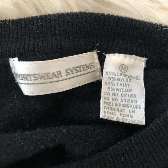 Sportswear - Wool black ladies sweater - Picture 4 of 4